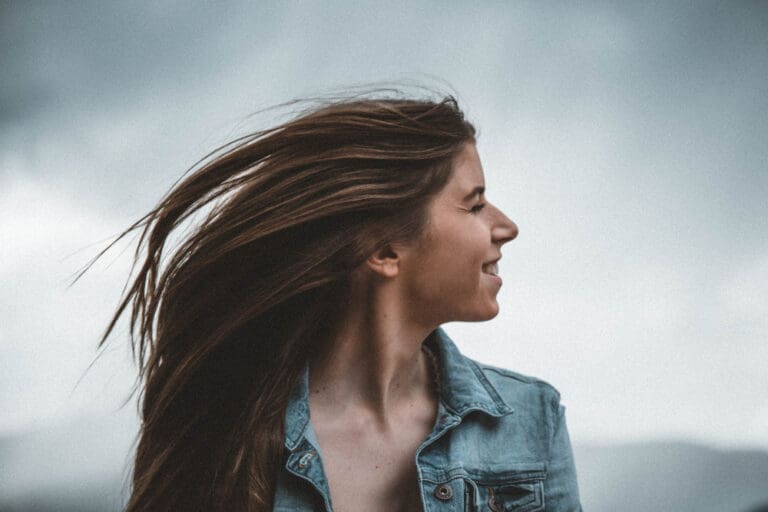 woman in jean jacket